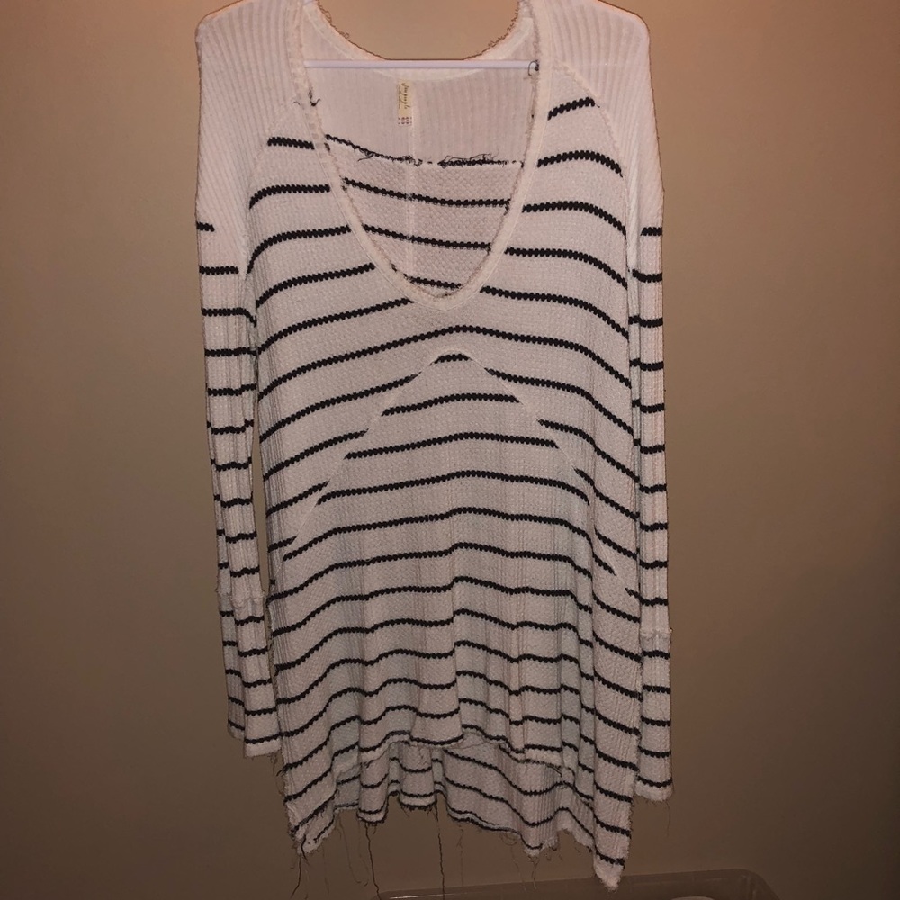 Free People long sleeve waffle shirt